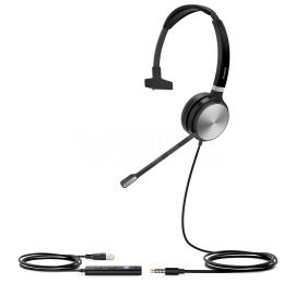 Yealink UH36 monaural UC Teams Certified Wired Headset - USB and 3.5mm jack - leather ear cushions