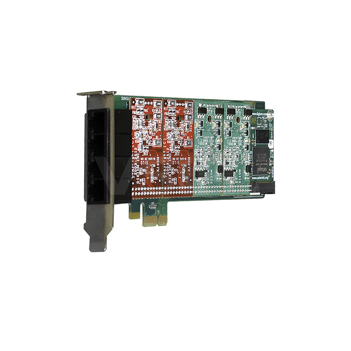 Digium 4 port modular analog PCI-Express x1 card with 4 FXO interfaces